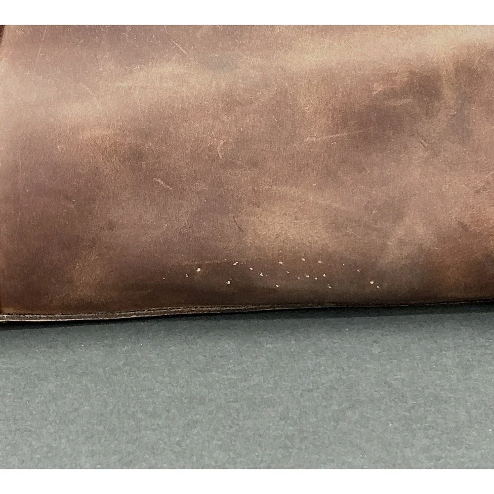 Roots Brown Leather Duffle Bag David E Kelley Productions Weekender Travel Bag